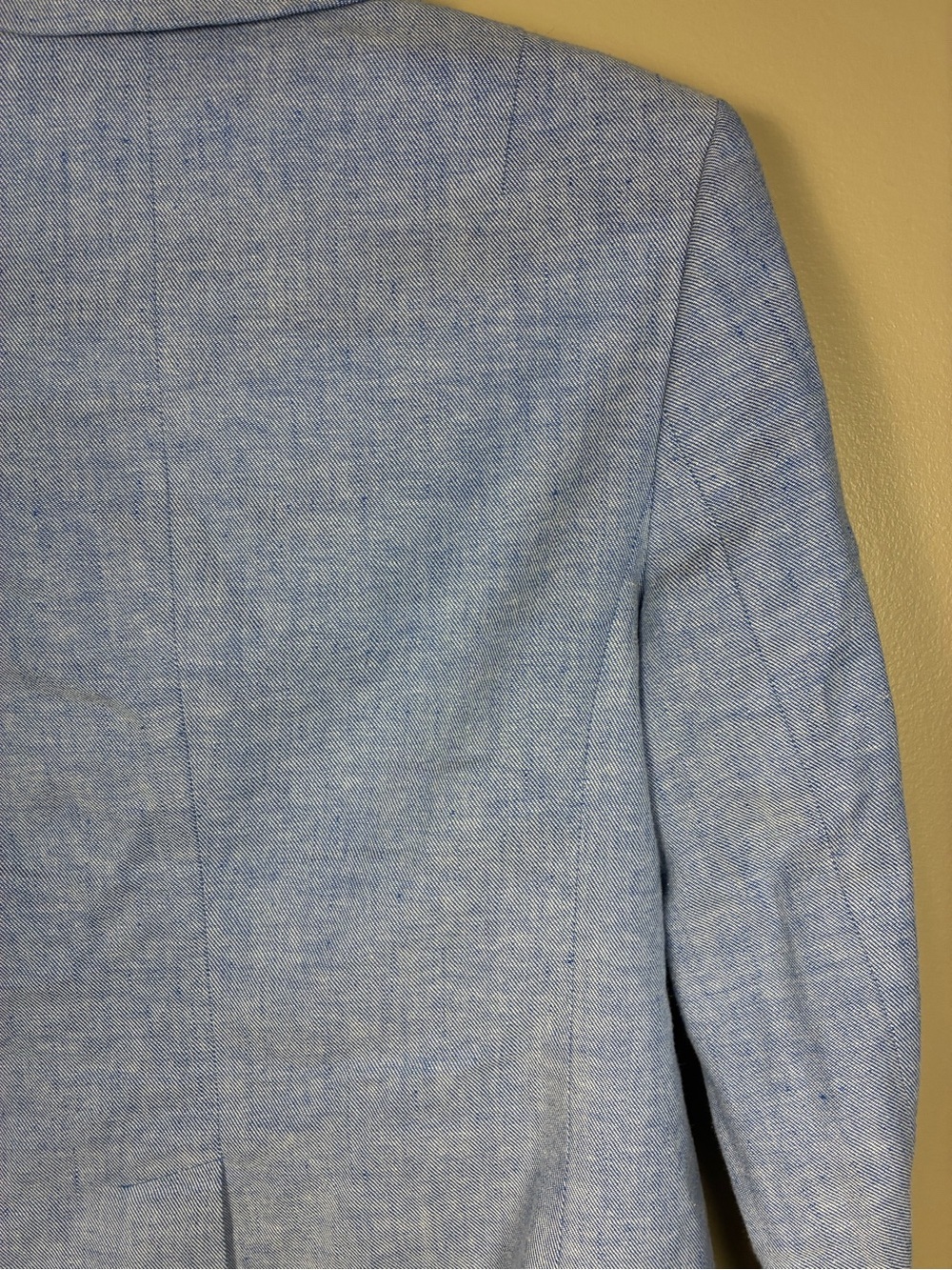 Banana Republic Classic Blazer Jacket Linen Blend Chambray Blue Sz 0 - Picture 10 of 12